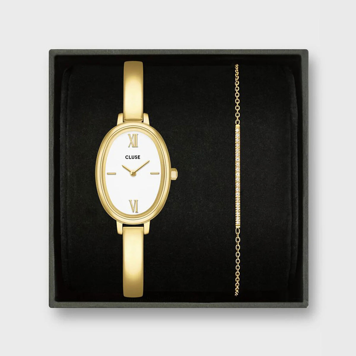 Cluse L'Ovale Watch & Bracelet Set, Gold