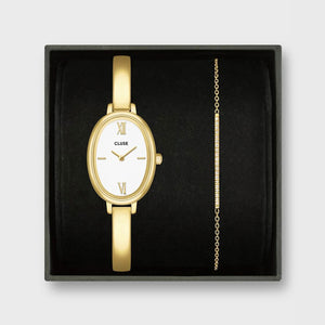Cluse L'Ovale Watch & Bracelet Set, Gold