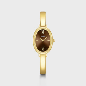 Cluse L'Ovale Watch, Gold & Brown