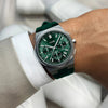 Cluse Men’s Vigoureux Chrono Silicone Watch, Green & Silver