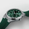 Cluse Men’s Vigoureux Chrono Silicone Watch, Green & Silver