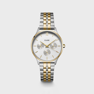 Cluse Minuit Multifunction Watch, Silver & Gold