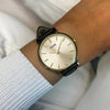Cluse Pavane Petite 2 Watch & Black Leather Strap Gift Set, Gold