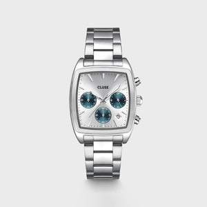 Cluse Men’s Quartaut Chronograph Watch, Silver & Blue