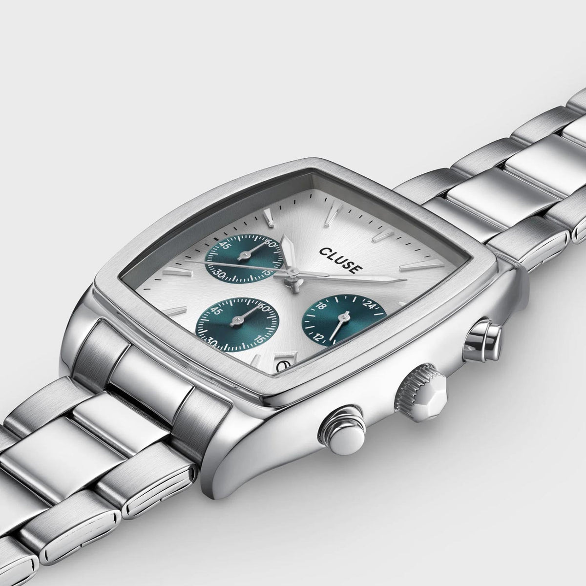Cluse Men’s Quartaut Chronograph Watch, Silver & Blue