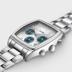 Cluse Men’s Quartaut Chronograph Watch, Silver & Blue