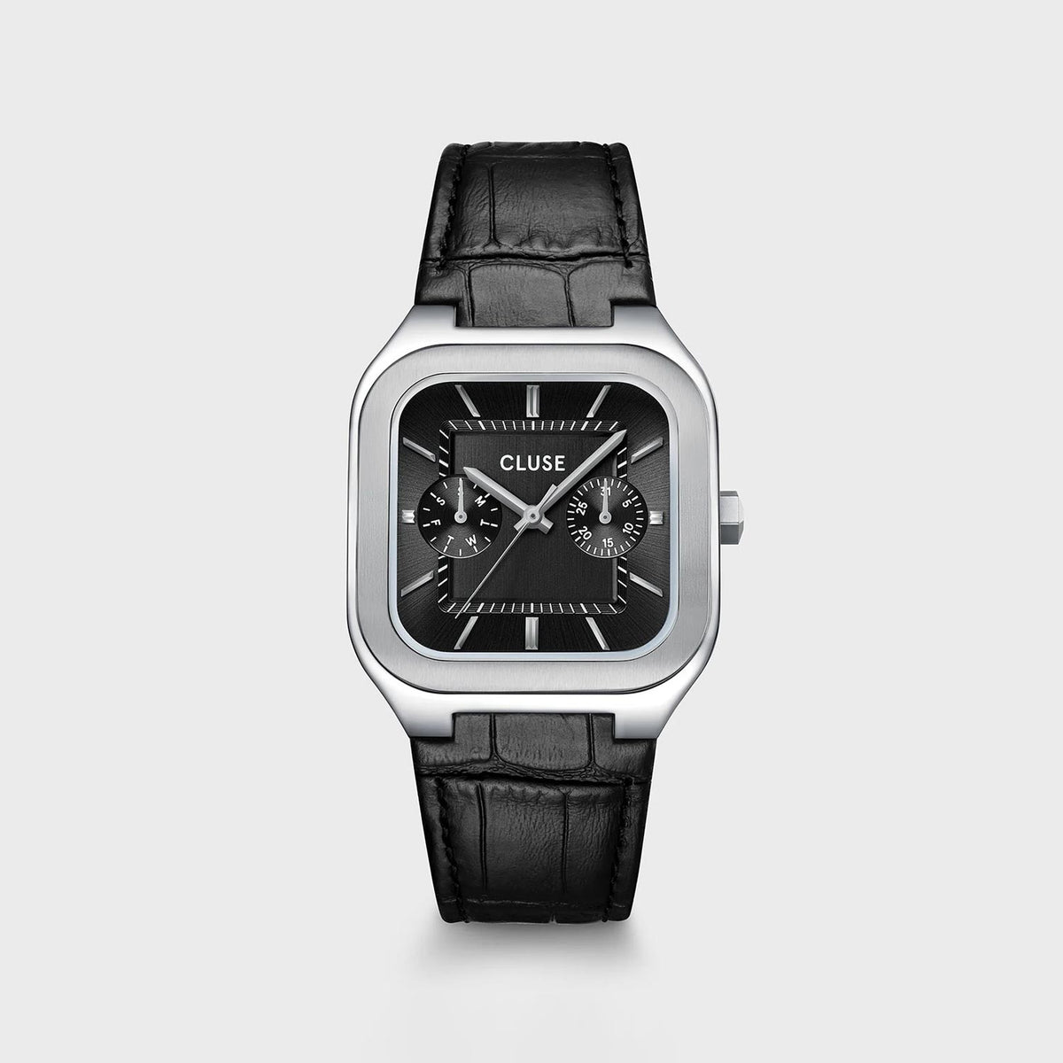 Cluse Men’s Quadrus Multifunction Watch, Silver & Black