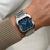 Cluse Quadrus Watch, Silver & Blue