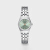 Cluse Retro 70s Mini Watch, Silver & Green