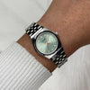 Cluse Retro 70s Mini Watch, Silver & Green