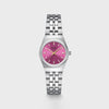 Cluse Retro 70s Mini Watch, Silver & Pink