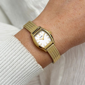 Cluse Tonnette Mini Watch, Gold & White