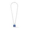 Coeur De Lion Amulet Spikes Square Aventurine Necklace, Silver