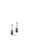 Coeur de Lion Atlantis Spheres Earrings, Silver & Blue