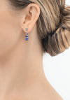 Coeur de Lion Atlantis Spheres Earrings, Silver & Blue