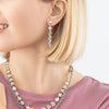 Coeur De Lion Cool Romantic Cubes & Pearls Earrings, Silver