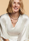 Coeur de Lion Mysterious Cubes & Pearls Necklace, Gold & Black