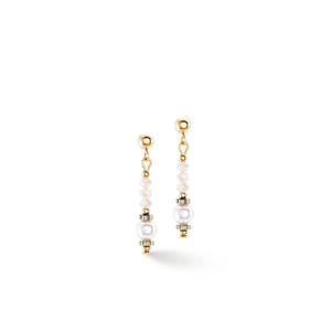 Coeur De Lion Little Twinkle Pearl Mix Earrings, White & Gold