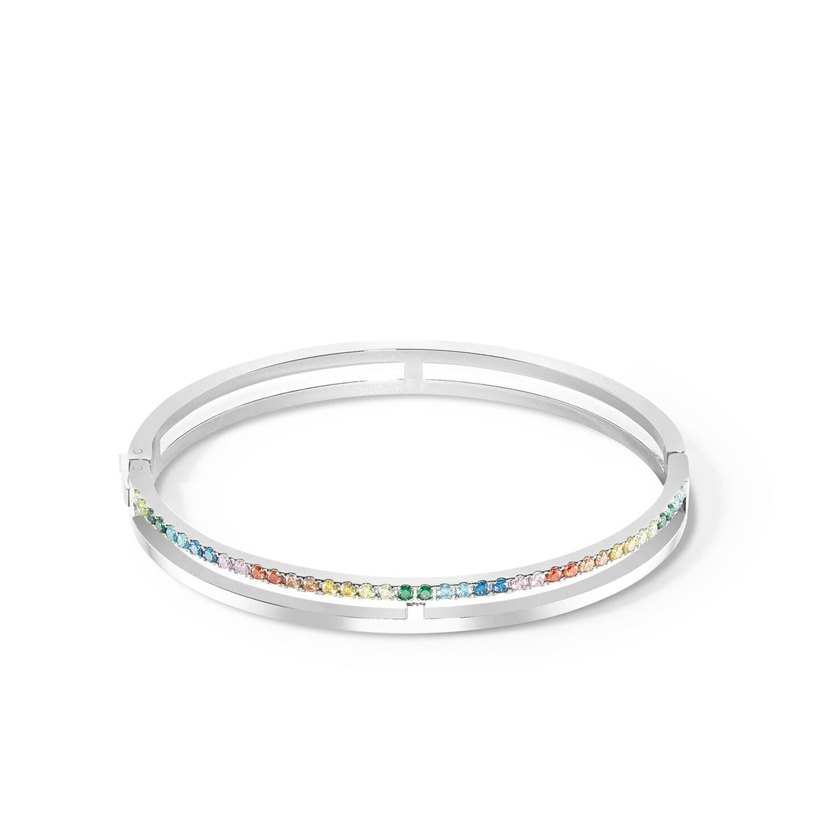 Coeur De Lion Eternal Unity Crystal Medium Bangle, Silver