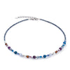 Coeur De Lion Festive Spheres Necklace, Silver & Blue