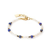 Coeur De Lion Flow Freshwater Pearls & Sodalite Bracelet, Gold & Blue