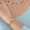 Coeur De Lion Flow Freshwater Pearls & Sodalite Bracelet, Gold & Blue