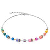Coeur De Lion GeoCube Iconic Lite Jewellery Set, Rainbow & Silver