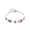 Coeur De Lion GeoCube Iconic Lite Jewellery Set, Rainbow & Silver