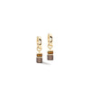 Coeur De Lion GeoCube Chunky Chain Earrings, Gold & Brown