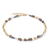 Coeur De Lion GeoCube Chunky Chain Necklace, Gold & Brown