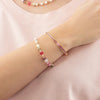 Coeur De Lion GeoCube Fusion Precious Pearl Bracelet, Gold & Pink