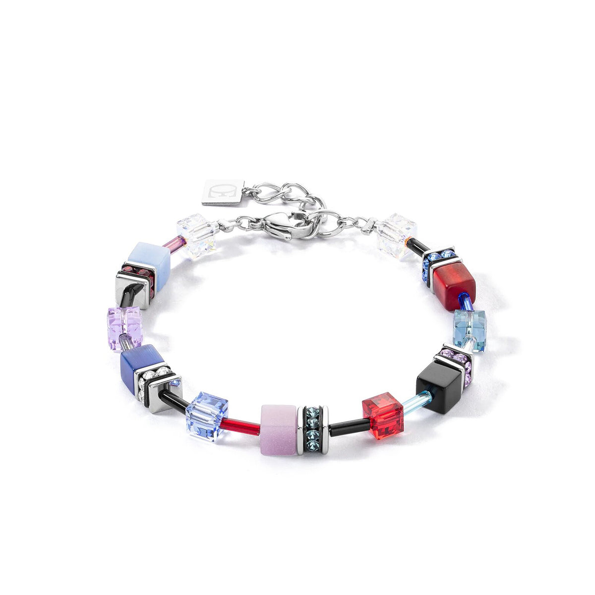 Coeur De Lion GeoCube Iconic Bracelet, Silver & Blue