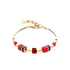 Coeur De Lion GeoCube Iconic Lite Bracelet, Gold & Red