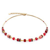 Coeur De Lion GeoCube Iconic Lite Necklace, Gold & Red