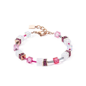 Coeur De Lion GeoCube Iconic Nature Bracelet, Pink & Rose Gold