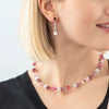 Coeur De Lion GeoCube Iconic Nature Earrings, Pink & White