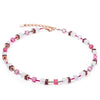 Coeur De Lion GeoCube Iconic Nature Necklace, Pink & White