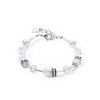 Coeur De Lion GeoCube Iconic Pearl Mix Bracelet, Silver & White