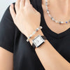 Coeur De Lion GeoCube Iconic Pearl Mix Bracelet, Silver & White