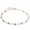 Coeur De Lion GeoCube Iconic Pearl Mix Necklace, White & Gold