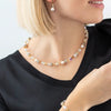 Coeur De Lion GeoCube Iconic Pearl Mix Necklace, White & Gold
