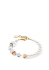 Coeur De Lion GeoCube Precious Fusion Pearls Bracelet, Gold & Pastel