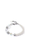 Coeur de Lion GeoCube Precious Fusion Pearls Bracelet, Silver & White