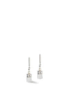 Coeur de Lion GeoCube Precious Fusion Pearls Earrings, Silver & White