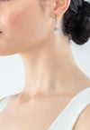 Coeur de Lion GeoCube Precious Fusion Pearls Earrings, Silver & White