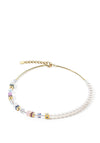 Coeur de Lion GeoCube Precious Fusion Pearls Necklace, Gold