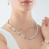 Coeur de Lion GeoCube Precious Fusion Pearls Necklace, Silver