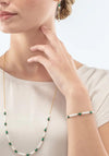 Coeur De Lion Harmony Freshwater Pearls & Malachite Bracelet, Gold & Green