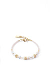 Coeur De Lion Mini Cubes Bracelet, Gold & White