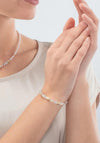 Coeur De Lion Mini Cubes Bracelet, Gold & White